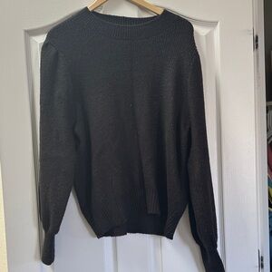 Time and Tru Black Ribbed Crewneck Sweater